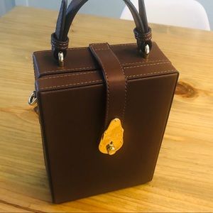 Brown Calvin Klein Top Handle Structured Box Bag